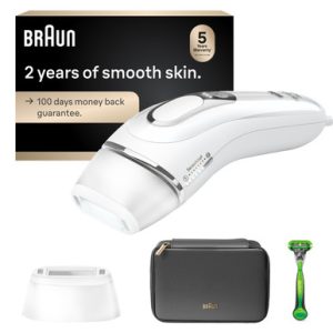 Braun Smart IPL, Silk Expert Pro 5: At Home Alternative to Laser Hair Removal with Wide Cap and Leather Pouch, IPL5145