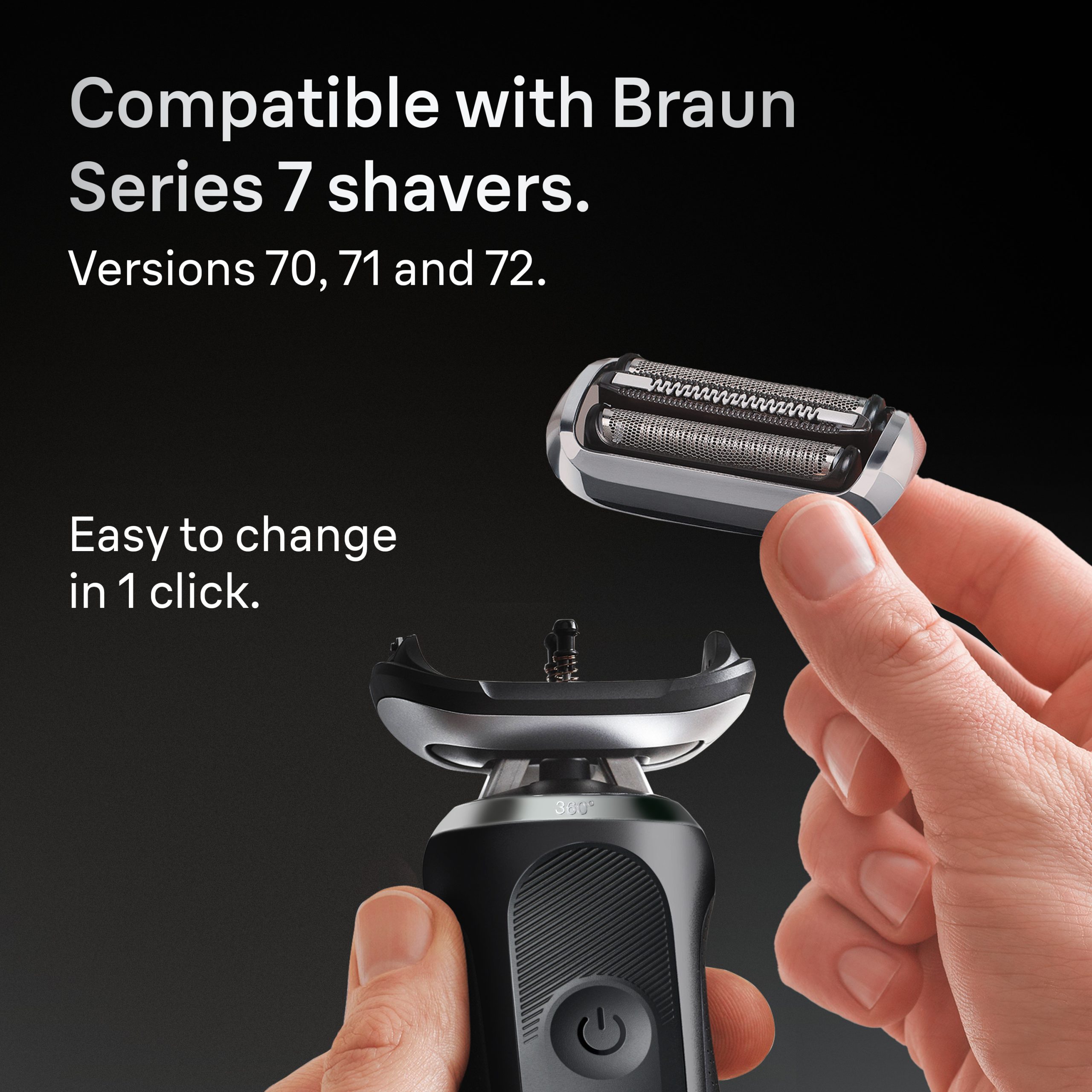 Braun Electric Shaver Head Replacement Part 74s Silver, Compatible with Series 7 Electric Razors for Men - Image 2