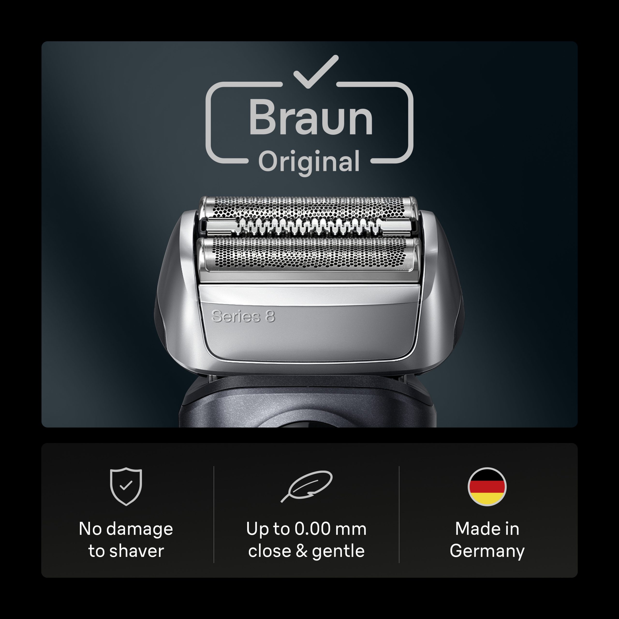 Braun Electric Shaver Head Replacement Part 83m Silver, Compatible with Series 8 Electric Razors for Men - Image 5