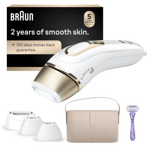 Braun Silkexpert Pro 5 IPL: Alternative to Laser Hair Removal with 4 Caps and Vanity Case, PL5347
